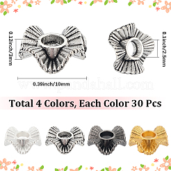 120Pcs 4 Colors Tibetan Style Alloy Beads&nbsp;FIND-SC0017-92B