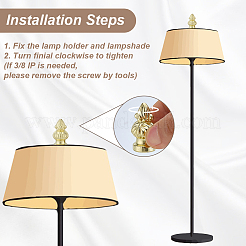 4Pcs Brass & Zinc Alloy Lamp Finials&nbsp;FIND-DR0002-25G