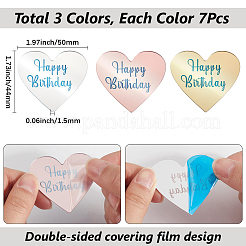 21Pcs 3 Colors Mirror Effect Acrylic Birthday Cupcake Insert Card Decoration&nbsp;AJEW-SP0001-67C