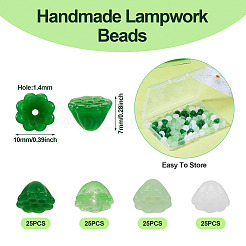 100Pcs 4 Colors Handmade Lampwork Beads&nbsp;LAMP-TA0001-24