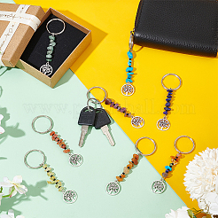 Natural & Synthetic Gemstone Beaded Keychains&nbsp;KEYC-UN0001-22