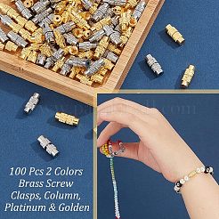 100Pcs 2 Colors Brass Screw Clasps&nbsp;KK-NB0002-69