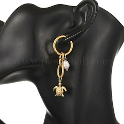Ocean Theme 304 Stainless Steel Dangle Hoop Earrings&nbsp;EJEW-JE07357