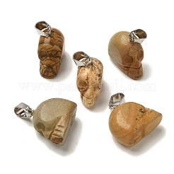 Natural Picture Jasper Pendants&nbsp;G-Z067-02P-05