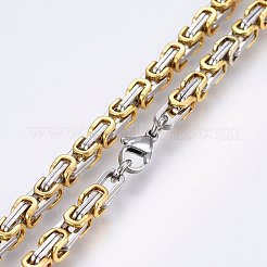 201 Stainless Steel Byzantine Chain Necklaces&nbsp;NJEW-F222-13GP