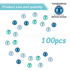 100Pcs Ocean Mix Pearlized Glass Pearl Beads&nbsp;HY-HY0001-04A