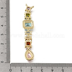 Brass Micro Pave Colorful Cubic Zirconia Big Pendants&nbsp;KK-K427-28G