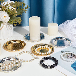 6Pcs 2 Colors Round Iron Jewelry Plates&nbsp;DJEW-OC0001-53
