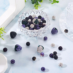 9 Styles Handmade Polymer with Rhinestone Clay Beads&nbsp;CLAY-BT0001-07