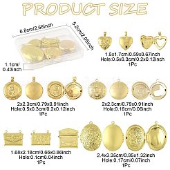 5Pcs 5 Styles Brass Locket Pendants&nbsp;KK-FS0001-90