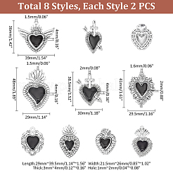 16Pcs 8 Styles Alloy Pendants&nbsp;ENAM-UN0001-10
