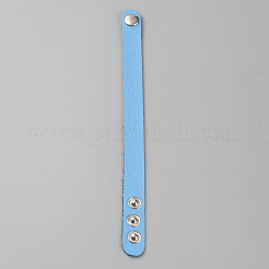 Imitation Leather Simple Plain Cord Bracelet with Buckles&nbsp;BJEW-TAC0010-01A-04