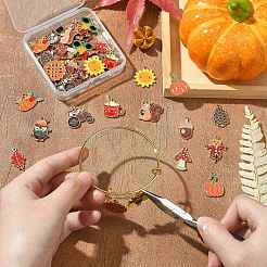 40Pcs 20 Styles Autumn Theme Alloy Enamel Pendants&nbsp;ENAM-CJ0006-69
