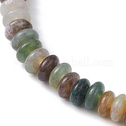 Natural Indian Agate Rondelle Beaded Stretch Bracelets&nbsp;BJEW-JB09980-01