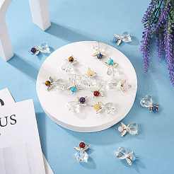 16Pcs 8 Styles Natural & Synthetic Mixed Gemstone AB Color Acrylic Pendants&nbsp;G-FW0001-37