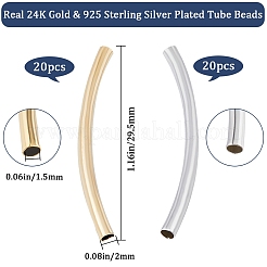 40Pcs 2 Colors Brass Tube Beads&nbsp;KK-CN0002-91