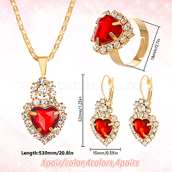 Heart Rhinestone Jewerly Set&nbsp;SJEW-HY0001-09