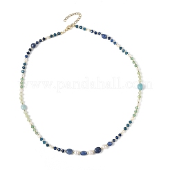 Mixed Gemstone & Natural Freshwater Pearl Beaded Necklaces&nbsp;NJEW-JN06468-03
