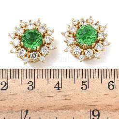 Brass Micro Pave Cubic Zirconia Beads&nbsp;KK-H526-15G