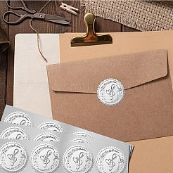 Round Plastic Silver Foil Embossed Picture Stickers&nbsp;DIY-WH0503-009