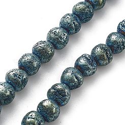 Electroplated Natural Lava Rock Beads Strands&nbsp;G-A251-D01-01A
