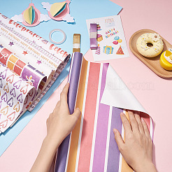 Word Happy Birthday Pattern Gift Wrapping Paper Sets&nbsp;DIY-TAC0020-49