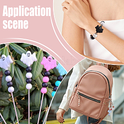 14Pcs 7 Colors Halloween Ghost Food Grade Eco-Friendly Silicone Beads&nbsp;SIL-SC0002-22