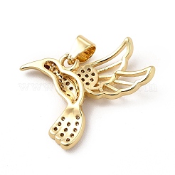 Rack Plating Brass Micro Pave Cubic Zirconia Pendants&nbsp;KK-E072-10G