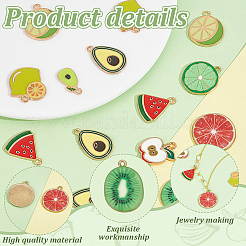 54pcs 9 styles Alloy Enamel Pendants&nbsp;ENAM-GA0001-11