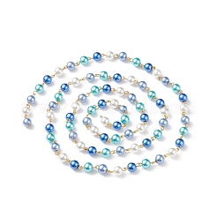5Pcs 5 Color Handmade Glass Pearl Beaded Chain&nbsp;AJEW-JB01134