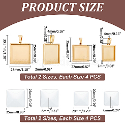 DIY Blank Square Pendant Making Kit&nbsp;DIY-UN0005-44