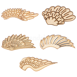 25 Pairs 5 Styles Unfinished Wooden Wing Cutouts&nbsp;WOOD-GF0010-37