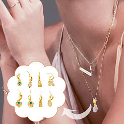 8Pcs 8 Styles Brass Peg Bails Pin Charms&nbsp;KK-DR0001-16G