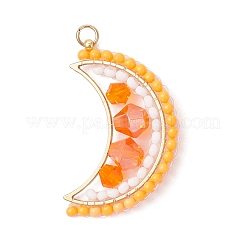 4Pcs 4 Colors Round Glass Seed Beaded Fruit Pendants&nbsp;PALLOY-MZ00863