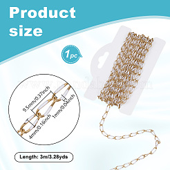 Stainless Steel Enamel Curb Chains&nbsp;CHS-WH0009-07G-01