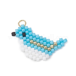 7Pcs Beaded Bird Charms&nbsp;PALLOY-MZ01172