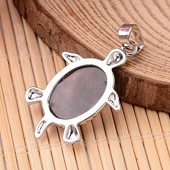 Tortoise Platinum Tone Brass Amethyst Pendants&nbsp;G-F265-01I