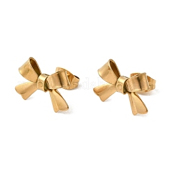 304 Stainless Steel Bowknot Stud Earrings&nbsp;EJEW-Z136-01G