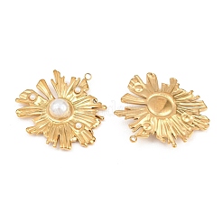 304 Stainless Steel & Plastic Imitation Pearl Pendants&nbsp;STAS-A143-01A-G