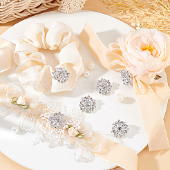 6Pcs 1-Hole Brass Rhinestone Shank Button&nbsp;AJEW-GA0006-90B