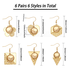 6 Pairs 6 Styles Blank Glass Dome Dangle Earrings&nbsp;EJEW-AB00003
