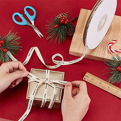 20M Cotton Merry Christmas Printed Ribbons&nbsp;SRIB-WH0011-237