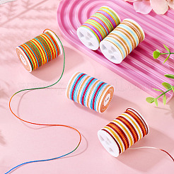6 Rolls 6 Colors Segment Dyed Twisted Waxed Polyester Cord&nbsp;YC-TA0001-09