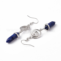 Gemstone Bullet with Vortex Dangle Earrings&nbsp;EJEW-I276-02P