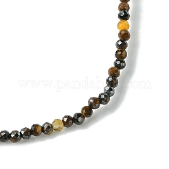 2mm Natural Tiger Eye Faceted Round Beaded Stretch Bracelets for Women&nbsp;BJEW-JB10843-04