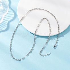 3MM 304 Stainless Steel Rolo Chain Necklaces&nbsp;NJEW-JN05622-01
