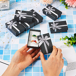 Polka Dot Print Cardboard Jewelry Gift Boxes with Bowknot&nbsp;CON-TAC0001-10E