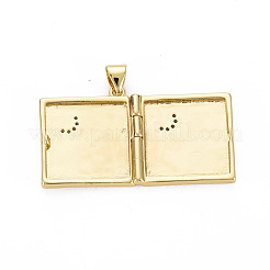 Brass Micro Pave Clear Cubic Zirconia Diffuser Locket Pendants for Teachers' Day&nbsp;X-ZIRC-T004-96G-NF