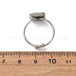 304 Stainless Steel Open Cuff Ring Components&nbsp;STAS-S134-01P-E02