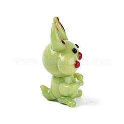 Handmade Lampwork Rabbit Figurine Display Decorations&nbsp;LAMP-N034-27D
